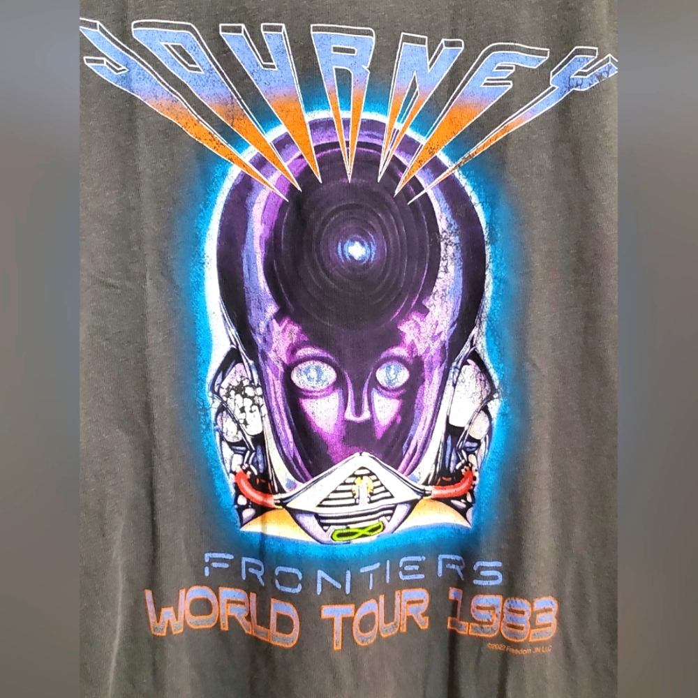 Journey Frontiers World Tour Retro Distressed Adult Unisex Short Sleeve T-Shirt